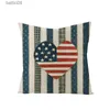 Party Decoration Home Decorative Linen Throw Covers 4Th of July USA Independence Day Decor Cases Square 18x18 inches Cushion Cover T230522