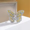 Charm Butterfly Topaz Diamond Ring 100% Real 925 Sterling Silver Engagement Wedding Band Rings for Women Bridal Jewelry