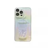 Custodia per tazza di tè al latte arcobaleno sfumato per iPhone 15 14 13 12 11 Pro Max Bling Diamond Lemon Liquid Quicksand Glitter Cover trasparente