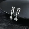 Stud Poulisa 5mm Yuvarlak Kesilmiş Moissanite S Hoop Damla Küpe Altın Kaplama Sterling Sier Drops Shanly Ear Küpe Mossan