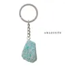 Nyckelringar Lucky Geode Crystal Keychain Natural Stone Ring Handväska Charm Lycka till och välsignelse Key