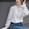 Blouses pour femmes 2023 chemise blanche femmes à manches longues Blouse de luxe créateur de mode Flare Chic à lacets hauts élégant plissé