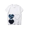 Commes Designer Play Thirt Des Garcons Cotton Fashion Brand Red Heart Kent-Shirt Women's Love Coppia a maniche corte Uomini CDGS CDGS Play 3321