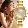 Relojes de pulsera 2023 de lujo para mujer, reloj de pulsera de aleación de diamantes de imitación, reloj sin logotipo, relojes de cuarzo de oro rosa para mujer, regalo de moda, Relojes Muje