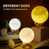 Juldekorationer Trending Lamp Creative 3D Print Galaxy Moon Lamp Led Night Light Battery Models Moon Decor Bedroom Lover Children Gift