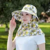 Brede rand hoeden vrouwen fietsen zon hoed met ventilator anti-uv buitenshuis zonnebrandcrème oplaadbare elektrische tuin werk vissen nek sjaal