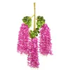 12-teiliges Set, 110 cm, Kunstseide, Wisteria-Rebe, hängende Blume, Hochzeit, Party, Garten, Outdoor, Grün, Büro, Wanddekoration