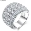 Кольца Ring Rings Luxury Big Multi Paved Diamond Women Rings 925 СВОЙ СВЕДЕНИЕ СВЕДЕНИЕ СВАДЕСТИ Свадебные ювелирные изделия Aneis Feminino J230522