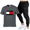 Plus Size Mens Vêtements Designer Survêtements Casual Deux Pièces Pantalon Ensemble Imprimé Sportswear Coton À Manches Courtes T-shirt Tenues