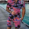 Designer Clothing Mens Tracksuits Summer Outfits 3XL Polo T-shirts Two Piece Set Lapel Printed Short Sleeve Shorts Suit Plus Size