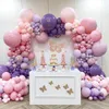 Andere evenementenfeestje Butterfly Purple Balloon Garland Arch Kit Verjaardagsfeest Decor Baby shower globo's meisje verjaardag Ballon decoratie bruiloft gunsten 230523