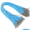 Chains 8 Colors Pendant Chain Wax Ropes Leather Rope Jewelry Diy Fashion Accessories Drop Delivery Necklaces Pendants Dh8Pw