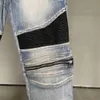 Designerkläder amires jeans denim byxor 606 herr jeans herrar high street amies mode varumärke ljus färg tvättvatten dragkedja skarv motorcykel smala fit fötter byxor dis dis