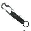 Öppnare Portabla utomhusflätad paraplynyckelkakflasköppnare Mtifunktionell karabiner Keyring Pendant Wilderness Survival till DHCGR