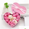 Party Favor Valentines Day Rose Gift Box 10 Soap Flower Boxes Bear Bouquet Birthday Holiday Romantic Presents Drop Delivery Hom Dhmko