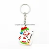 Keychains Bedanyards Christmas Keychain Pingente Santa Snowman Elk Cartoon PVC PVC Chave -chave Chave Drop Deliver