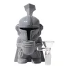 Star Wars The Mandalorian Silicone Bong Dab Rigs Pipe à eau Bong Plate-forme pétrolière incassable avec bol en verre de 14 mm mini bongs en stock