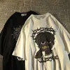 American Mens T Shirt Marka Letnie styl moda retro hiphop piksel kreskówka z krótkim rękawem Tshirt dla mężczyzn i kobiet ins letnose luźne pary high street top y2