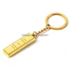Keychains Lanyards Creative Gold Bar Keychain Pendant Metal Keyring Lage Decoration Key Chain Birthday Present Drop Delivery Fashion DHXHS