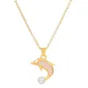 Chaînes collier de bijoux en acier inoxydable de haute qualité chaîne de coquille de dauphin mignon accessoires de mode pour femmes
