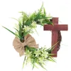 Portachiavi Corona di Pasqua Porta d'ingresso da appendere con decorazione a bouquet incrociato