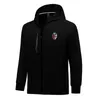 Bologna F.C. 1909 Men Jackets Autumn warm coat leisure outdoor jogging hooded sweatshirt Full zipper long sleeve Casual sports jacket