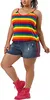 디자이너 New Womens Plus Size Cami Strap Vest for Women Stripe 민소매 스트레치 Camisole Tops Pride Women Vest 2023