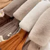 Foulards hiver dames doux moelleux fausse fourrure col adultes filles femmes garder au chaud petite queue de poisson tricoté couleur unie foulard