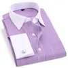 Nova camisa de vestido de punho francês suave masculino