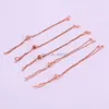 Bracelets 20PCS Gold / Black / Rose Gold / Silver Color Chain Bracelet Adjustable Chain Macrame Bracelet For DIY Women Jewelry