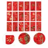 Emballage cadeau 36 pcs année chinoise rouge poches argent printemps festival enveloppes