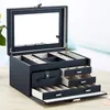 Aufbewahrungsboxen Schublade Pinsel Make-up Boxen Künstler Schwarz Spiegel Schmuckschatulle Mehrschichtige Lippenstift Kommode Organizador De Maquiagem Dekoration