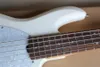 Wysokiej jakości 5 -strunowy Ernie Ball Music Man Sting Ray White Electric Guitar Guitar Musicman Aktywne przetworniki 9V Bateria Rosewood Można dostosować