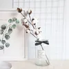 Decorative Flowers 21 Inch Natural Dried Cotton Stems Flower Nordic Style Artificial 10 Balls White Wedding Decor