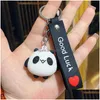 Anahtarlıklar kornonlar karikatür panda yumuşak kauçuk bilek anahtarlık bebek kolye moda aksesuarları anahtar zinciri anahtarlık açılış desen teslimat dhrvs