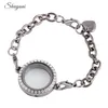 Bracelets 10Pcs/Lot 25mm Crystal Round Photo Living Memory Floating Charms Relicario Locket Chain Bracelet For Women Jewelry Wholesale