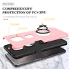 Telefoonhoesjes voor Motorola G73 G53 G13 G62 G60 G51 E13 E32 4G met 360 ° roterende ringhouder Standstand Car Montage Soft TPU Hard Plastic Double-Layer Protection Cover