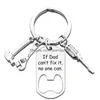 Nyckelringar Lanyards Personlig flasköppnare Keychain Pendant Hammer Wrench Tool Metal Key Chain Fathers Day Gift Drop Delivery F DH8Z5