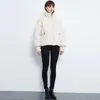 Kvinnors dikerockar 2023 Winter Coat Women Instagram Fashion Blogger Vintage Puff Sleeve Oversize Khaki Loose Long Woolen Overrock