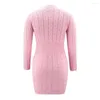 Casual Kleider Pullover Kleid Für Frauen 2023 Schlank Rock Langarm Solide Strickte Weibliche Vestidos Elegante Mode Maxi