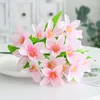 Decorative Flowers 1PC Single Bouquet Fake Flower Simulation Rose Plastic Living Room Decoration Small Ornaments Dried