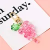 Cute 3D Grapes Keychain Rhinestone Arylic Crystal Pompom Car Keychain Key Chain Charm Pendant Ring Accessories Women Girl