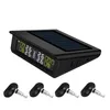 TPMS Tyre Pressure Monitoring System Solar Power LCD Display with 4 Internal/External Sensor Replaceable Battery PSI/BAR Mode