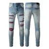 es jeans am amis imiri amiiri am designer kläder amari jeans denim byxor es 1308 high street röd diond amirl med amirlies blå inbäddning trasiga hål heta diond v6bt