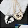 Pendentif Colliers Date Mode Coeur Alliage Collier Or Couleur Twopiece Cristal Meilleurs Amis Bijoux Usine Prix Expert Dhgarden Dhkm6