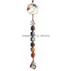 Party Favor Crystal Stone Pendant Handwoven Gravel Natural Car Interior Decoration Accessories Drop Delivery Home Garden Festive Sup DHW5H