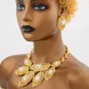 Necklace Earrings Set Luxury Bridal Crystal Jewelry Evening Party And With Bracelet Ring For African Engagement