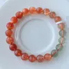 Странд настоящий натуральный зеленый аруша оранжевый солнцезастокий клубничный кварцевый браслет 8,6 мм прозрачные круглые шарики женский браслет