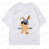 メンズTシャツ2023夏の漫画ラビットコットンTシャツメンレディースファッション服ショートスリーブTシャツラグジュアリーブランドプリント男性ティートップT230523