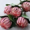 Decoratieve bloemen 6pcs nep single stengel protea cynaroides 27.56 "lengte simulatie 3d neptunus voor huis bruiloft kunstmatige stroom